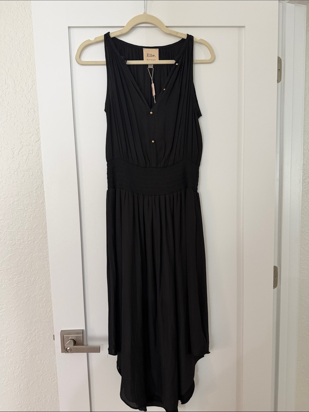 Elie Black Sleeveless V-Neck Maxi Dress